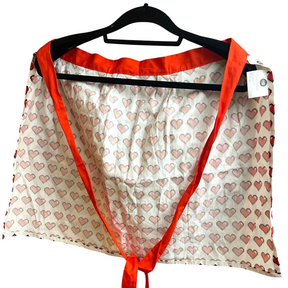 Wilton Rosanna Pansino Half Apron Red Pixel Heart Pockets Retro Kitchen New - Picture 6 of 8
